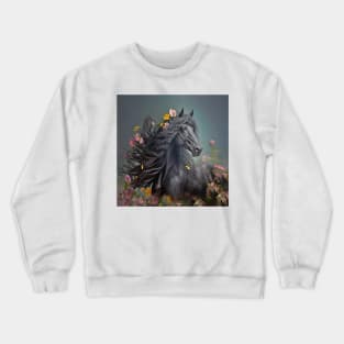 Black Friesian Horse Crewneck Sweatshirt